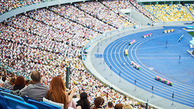 国際スポーツ会場での案内に！